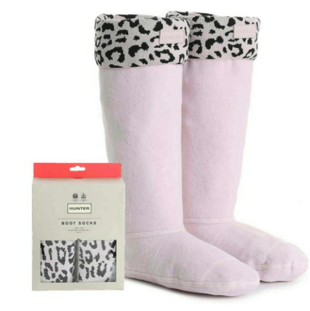 HUNTER Original Tall Leapord Print Boot Socks - Picture 1 of 1